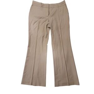 Loft Women's Julie Trouser Dress Pants Size 8 Tan Mid Rise Wide Leg Flat Front
